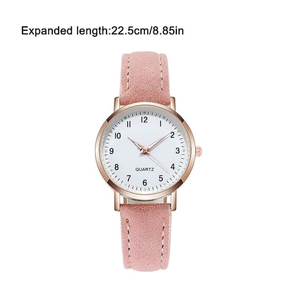 Dame Quartz Analog Armbåndsur Rød, Mode Læderrem Dameur Klassisk Casual Stil Network