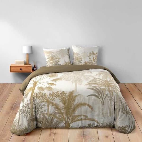 Påslakan 260 x 240 cm bomull 42 trådar + 2 örngott Cocoty beige