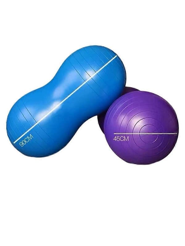 Træningsbold, Peanutbold, Træning Yoga Pilates Coretræning og Fysioterapi Blå 90cm X 45cm