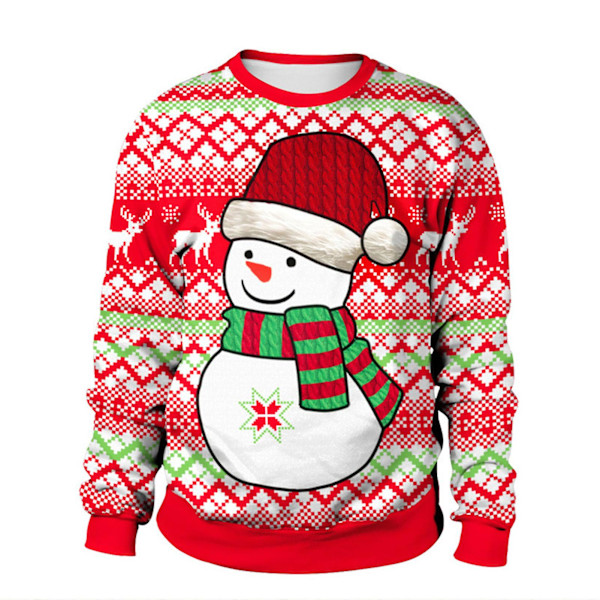 Moderiktig långärmad tomtetröja lös casual bekväm tröja unisex M