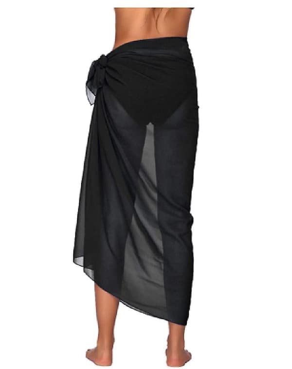Strandsarong Pareo Bikini Omlottkjol för Badkläder Svart black