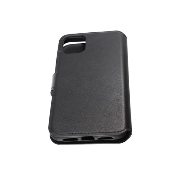 iPhone 11 Lompakkokotelo Nahka Rvelon - Musta Musta