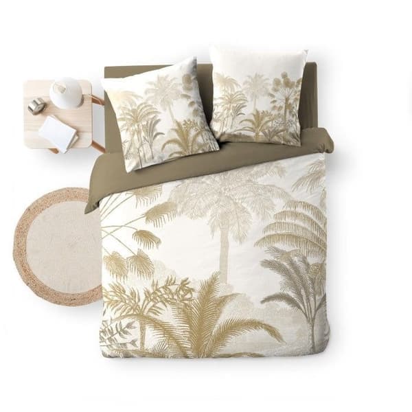 Påslakan 260 x 240 cm bomull 42 trådar + 2 örngott Cocoty beige