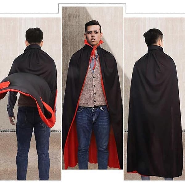 Unisex hættekappe til voksne, Halloween jule vampyr heks cosplay kappe, lang hættekostume kappe til børn og voksne, rollespil kappe