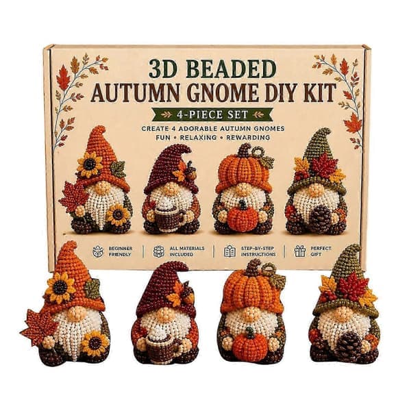 Litet 3D Pärldjur DIY Kit, Litet 3D Pärldekorationskit, Kreativt 4-pack DIY Goblin Pärla 1 set