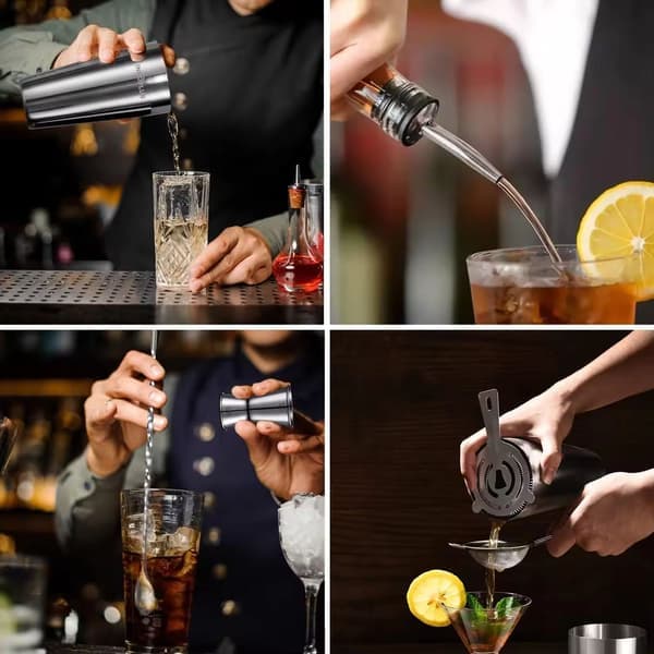 Cocktailshakerset, 12 delar – bartenderkit med tillbehör för hemmabar