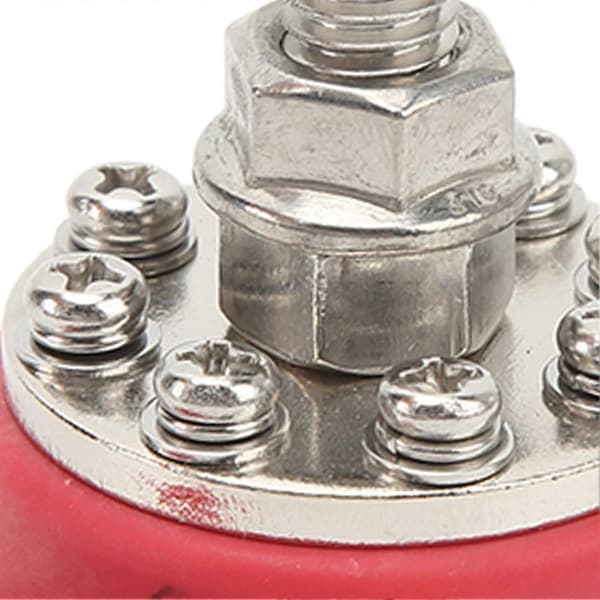 3/8 tommer Rød M10 Easy Stud Strømfordelingsterminal 12V 48V Batteritilslutningspunkt Kerneblok Stud til Biler Husbiler Køretøjer Lastbiler