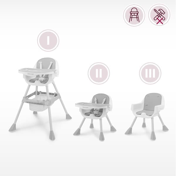 Moby-System Magnolia 2-in-1 syöttötuoli harmaa säädettävä