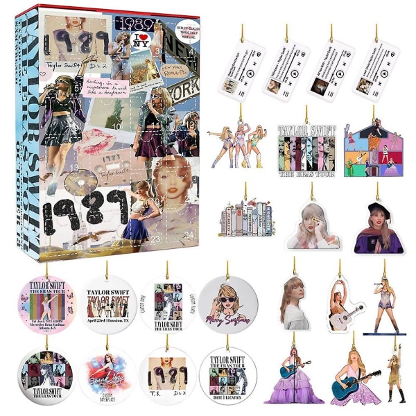 2023 Taylor Swift Fans Julekalender med 24 Dages Nedtælling til Jul - Vedhængs Blind Box Julegave style 4