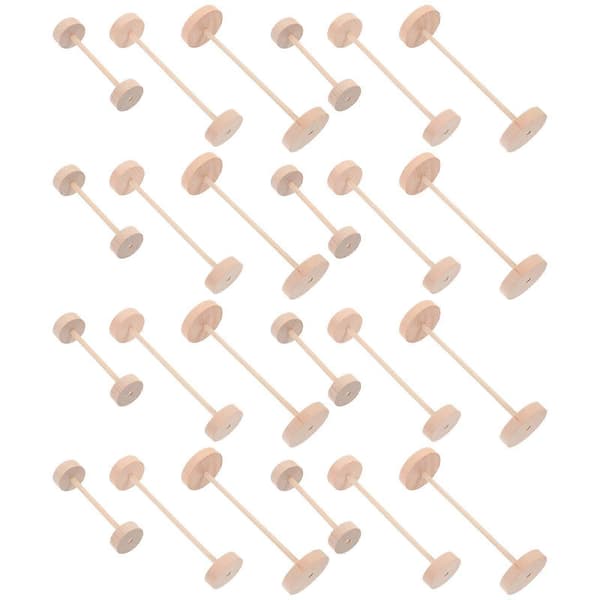 1 sett med mini trehjul tilbehør Trehjul Ubehandlede trehjul for DIY billeke
