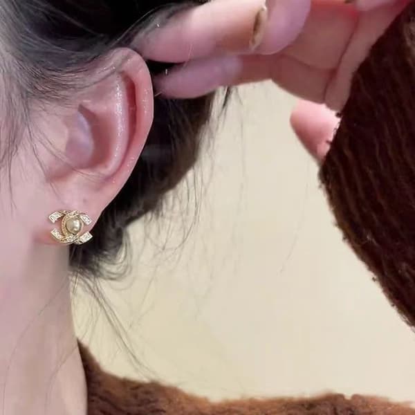 C Bogstav Øreringe Diamant Perle Øreringe Cc Klassiske Gaver Stil 4 Style 4