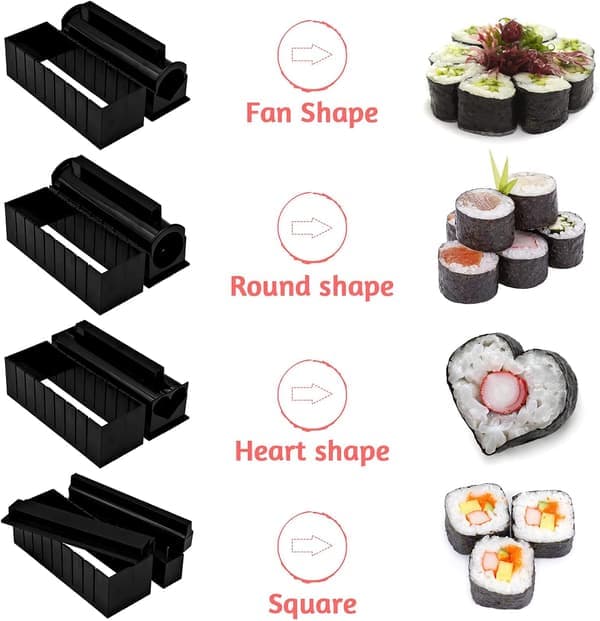 10 stk Sushi former Sushi forberedelsessett Sett Risruller Sett Sushi DIY