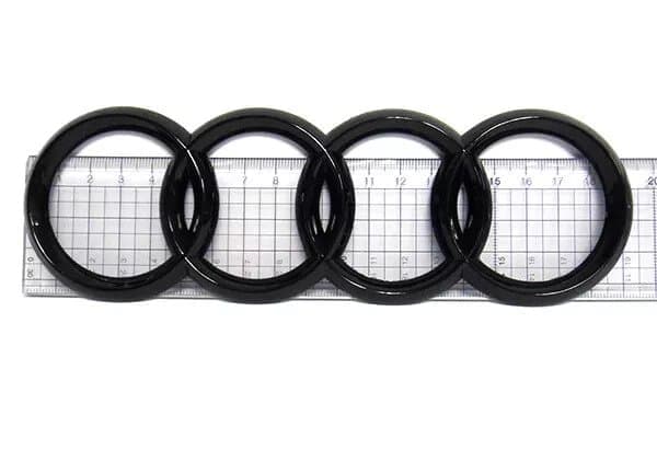 Sort blank bagagerumsringemblem til Audi A3 A4 S4 A5 A6 S 192x62mm - XF36