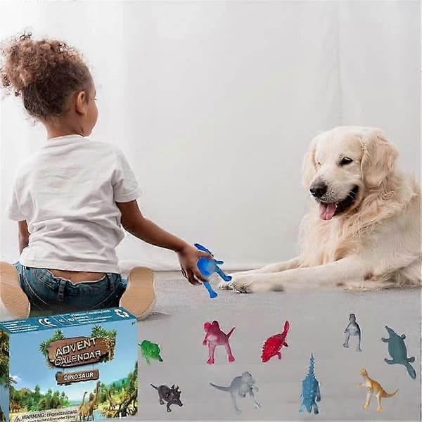 Nedtelling til jul adventskalender blind boks - 24 stk dinosaurleker for barn, eksklusiv 2025-kolleksjon