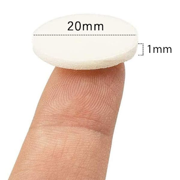 100 stk. vægestickers til stearinlys - 20 mm runde klæbestickers til stearinlysfremstilling, hvid