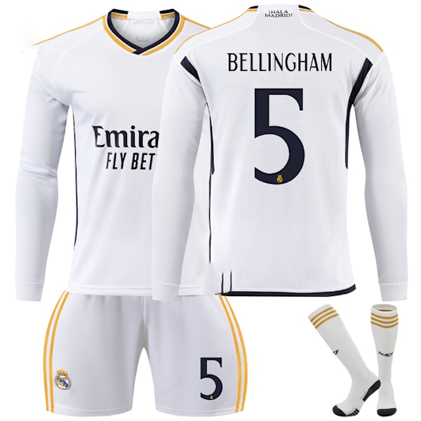 2324 Real Madrid pitkähihainen jalkapallopaita nro 7 Vinicius 5 Bellingham 10 Modric ja muut jalkapallopaita setit No.5 BELLINGHAM M
