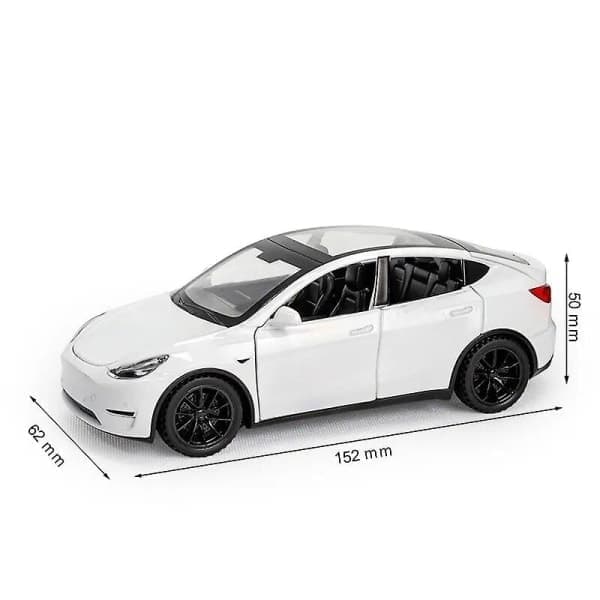 1/32 Tesla Model Y SUV Legetøjsbil Model Trykstøbt Legering Metal Miniature Lyd & Lys Træk Tilbage 1:32 Samleobjekter Gave til Drenge