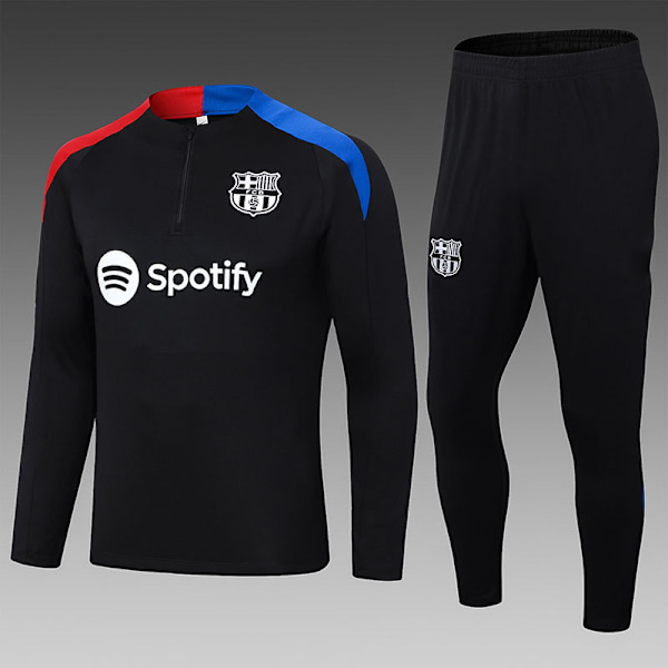 2425 Uusi Argentiina Bayern Portugali Yhtä Suuri Puolivetoketju Takki Aikuisten Jalkapalloasu Barça/Black 2XL