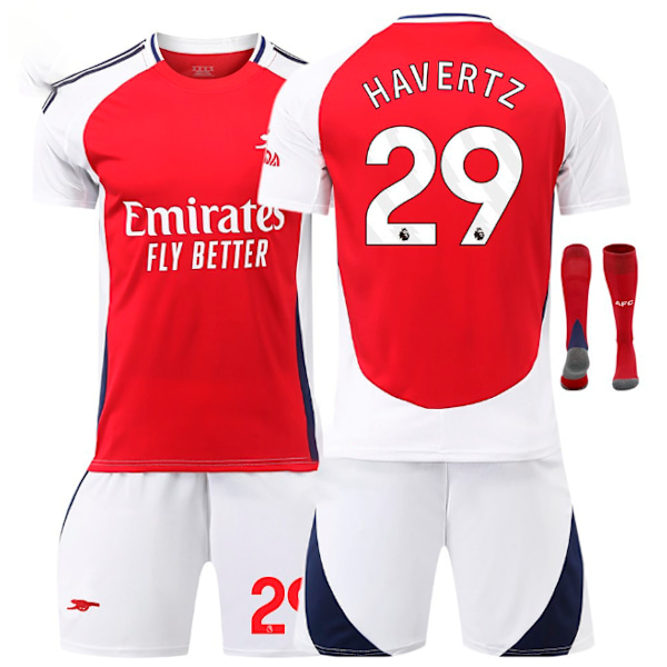 2425 Arsenal Hjemmekampsett nr. 7 Saka, nr. 8 Odegaard, nr. 11 Martinelli og andre voksen- og barnedrakter No.29 HAVERTZ 22