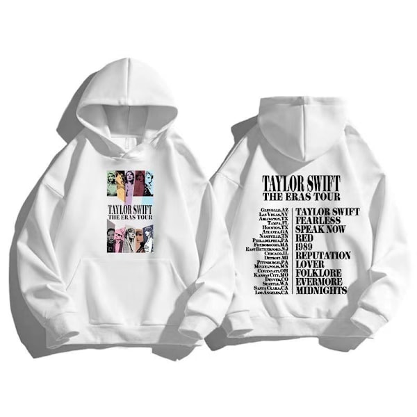 Herr & Dam Taylor The Eras Tour Höst/Vinter Taylor Swift Mode Hoodie Fan Hoodie white L