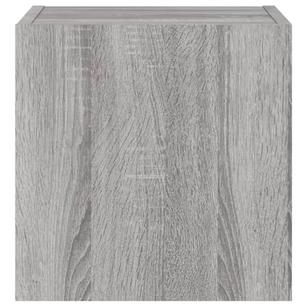 Väggmonterad TV-bänk LED grå sonoma 30,5x35x30 cm
