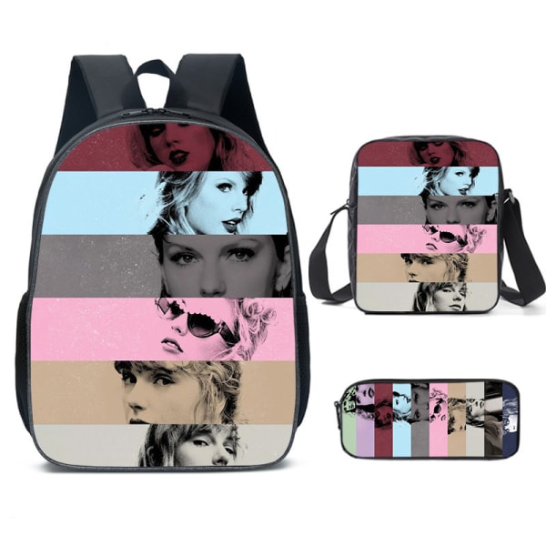 3-delt sæt Taylor Swift fan skoletaske med stor kapacitet studerende rygsæk style 2