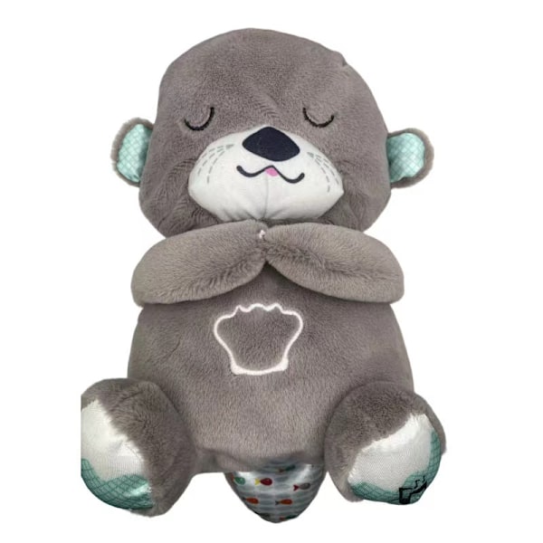 Søvnåndende bamse, angstlindring, pustebamsen, baby sovedukker barn dukke beroligende bamse plussleker dark grey