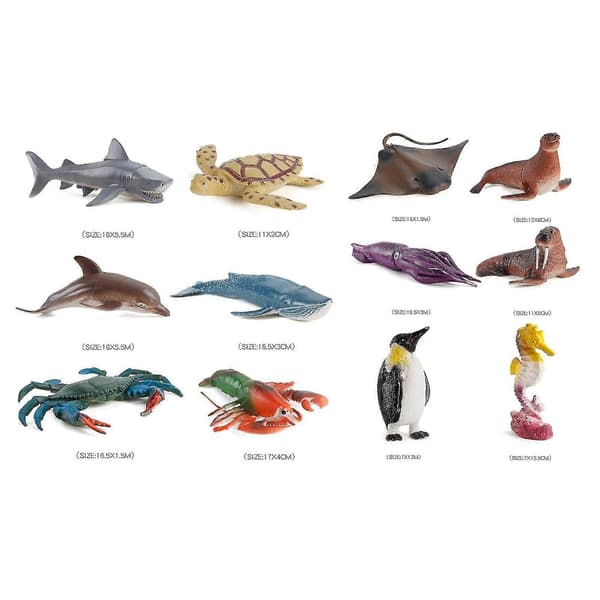 Hav Sea Dyrefigurer, Plastiske Havdyr Badeleker for Barn Pedagogisk Lek