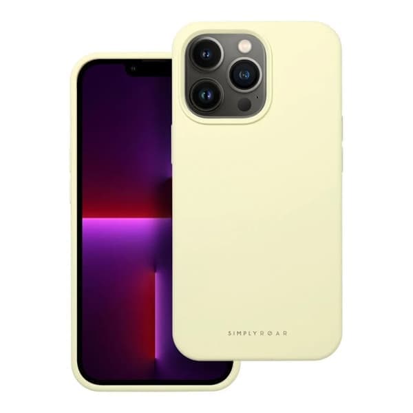 Roar iPhone 13 Pro -puhelinkuori Roar Cloud Skin - Vaaleankeltainen 50