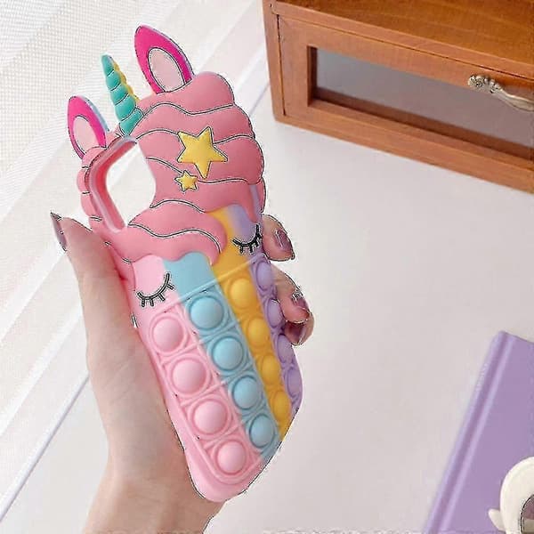 Unicorn Rainbow Apple iPhone-deksel Silikon Mykt Deksel Fidget Leker IPHONE 11 Pro Max