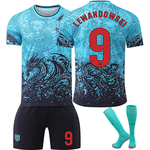 2526 Barcelona specialutgåva tröjset, med legendariska nummer som Lewandowski och Messi, som tänder fansens passion med klassiskt blått! No.9 LEWANDOWSKI xs