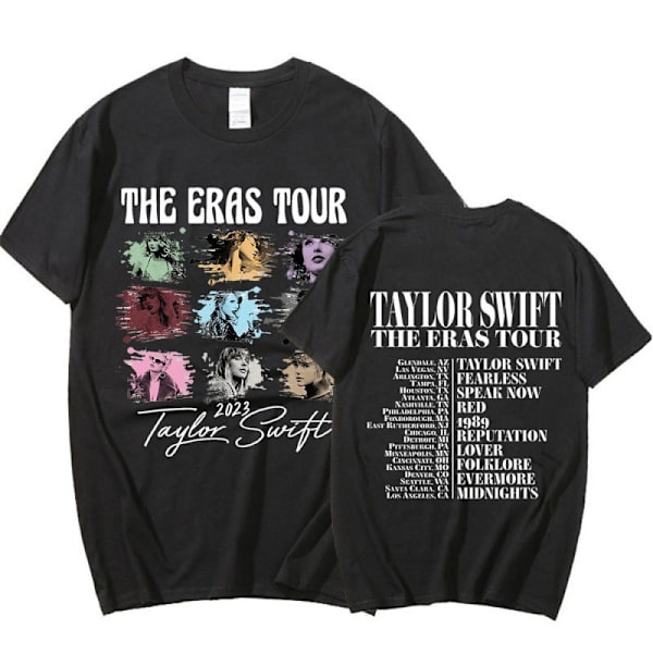 Musta monityylinen Taylor Swift -fanit-paita Painettu T-paita Paita Pusero Aikuisten kokoelma Taylor Swift -paita Saatavana useissa tyyleissä style 2 M