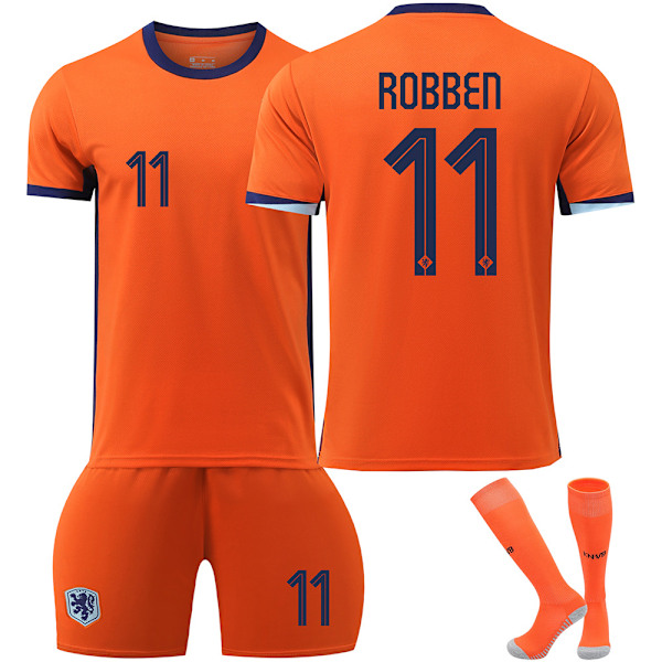 Euro 2024 Alankomaat Koti Nro 11 ROBBEN Jersey Housut Setti No. 11 ROBBEN 2XL