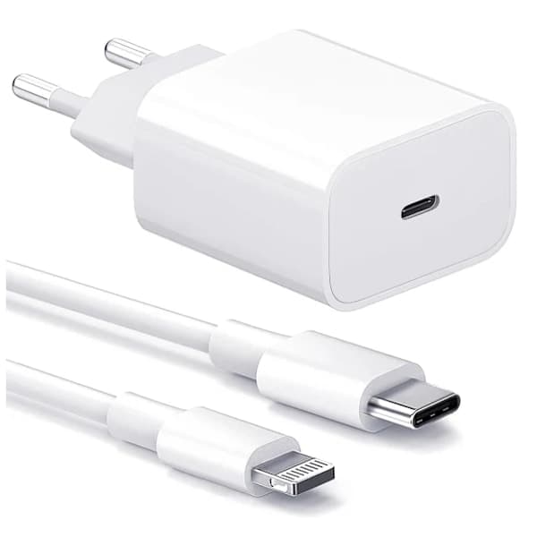 Hurtiglader 20W for Apple-enheter, USB-strømadapter med 2m kabel, Lightning-kontakt, Apple-grensesnitt 3 stk Apple Interface 3pc