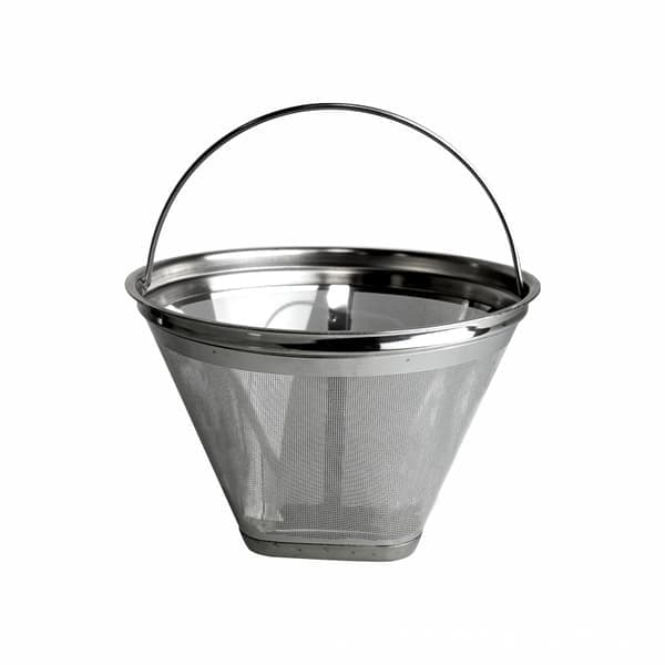 Kaffefiltre i rustfritt stål med håndtak, gjenbrukbare, vaskbare, egnet for pour-over kaffe.