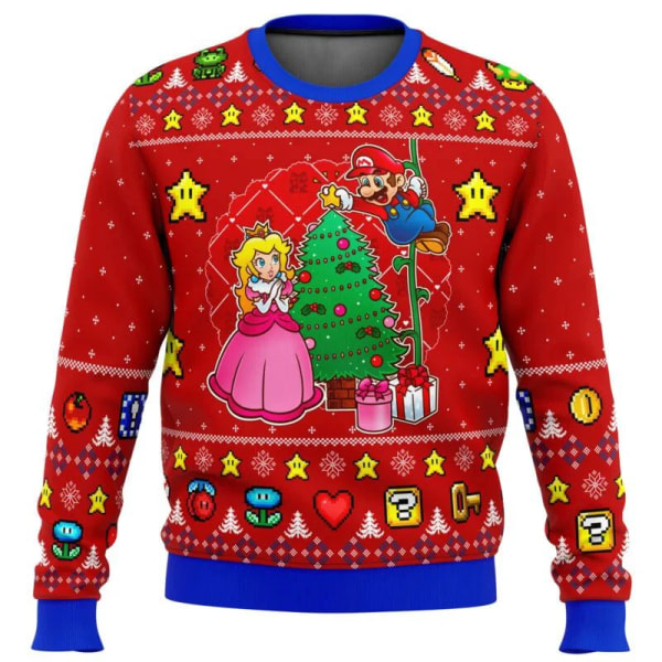 julegave julesweater gokart julesweater gave julemanden pullover tegneserie herre sweatshirt efterår og vinter fleece hættetrøje style 6 4XL