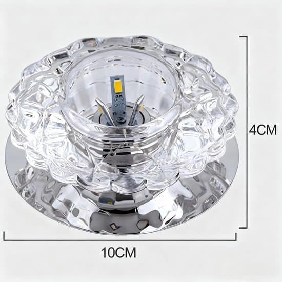 Krystal LED Loftslampe Hal - 3W Varm Hvid - til Hal og Stue