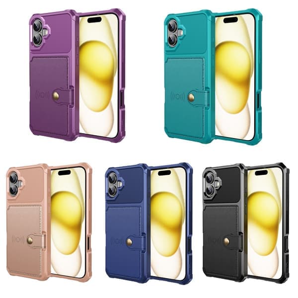 Luksus Walletshell til iPhone 16 Plus - Praktisk funktion med et stilfuldt design Grøn Grön