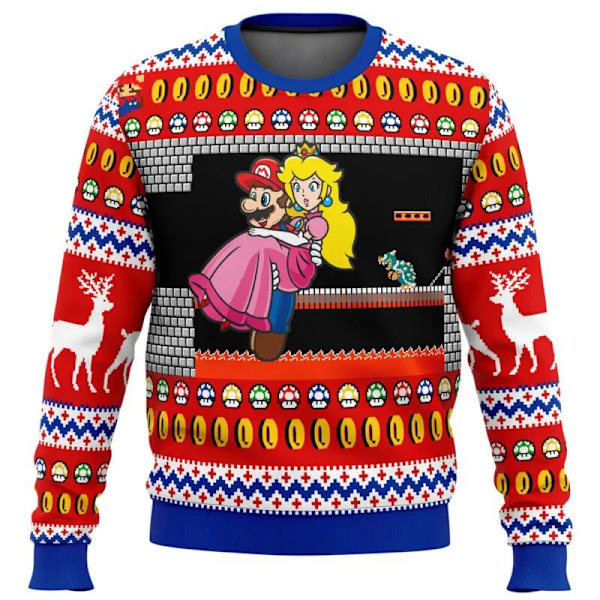 Julgåva Jultröja Go-Kart Jultröja Gåva Tomte Pullover Cartoon Herrtröja Höst och Vinter Fleece Hoodie style 9 4XL