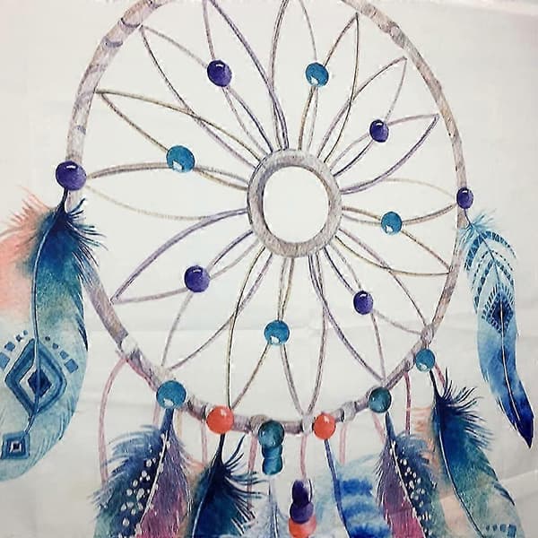 Boho-tyylinen seinävaate, värikäs unisieppari, sulkakuvio