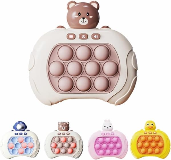 Snabb - Push Bear Pop It-spel - Elektronisk ljusfidgetleksak, stresslindring och hjärnträning för barn och vuxna