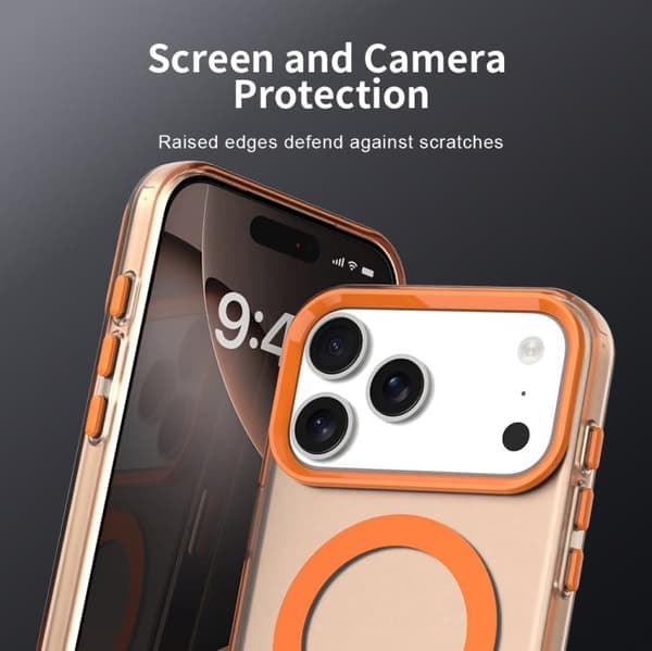 iPhone 17 Pro Max Deksel - Candy Magsafe PC Hybrid TPU Oransje Orange