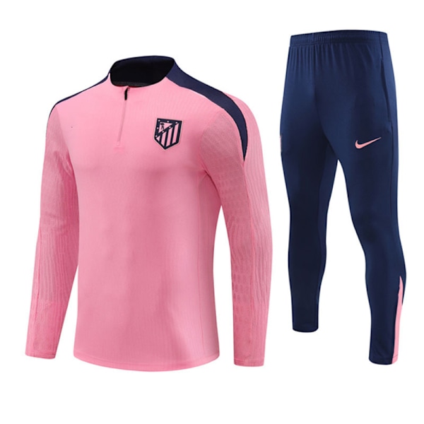 2425 Ny Atletico Voksen- og Børne Langærmet Halvlynlås Træningstrøje Pink 2XL