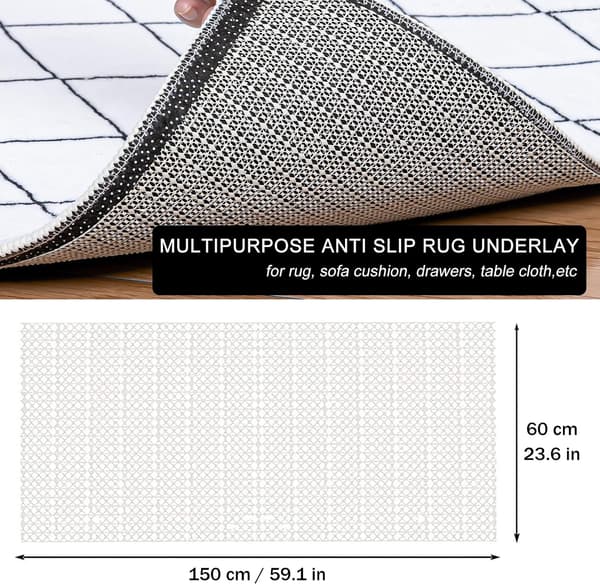 Halkskyddsmatta 60x150cm - Mattstopp, Antiglid Mattskydd för Hem & Kontor 150 x 60 cm (Rectangular)