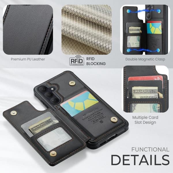 Samsung Galaxy S26 5G Scale etui med Short Track RFID-beskyttelse Sort Svart