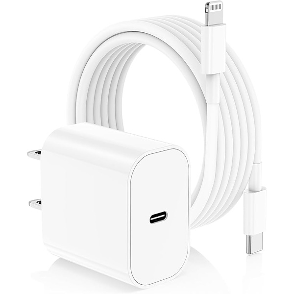 1-pakning iPhone-lader, 20W Lightning-adapter + 2m kabel, hvit 1-Pack Lightning