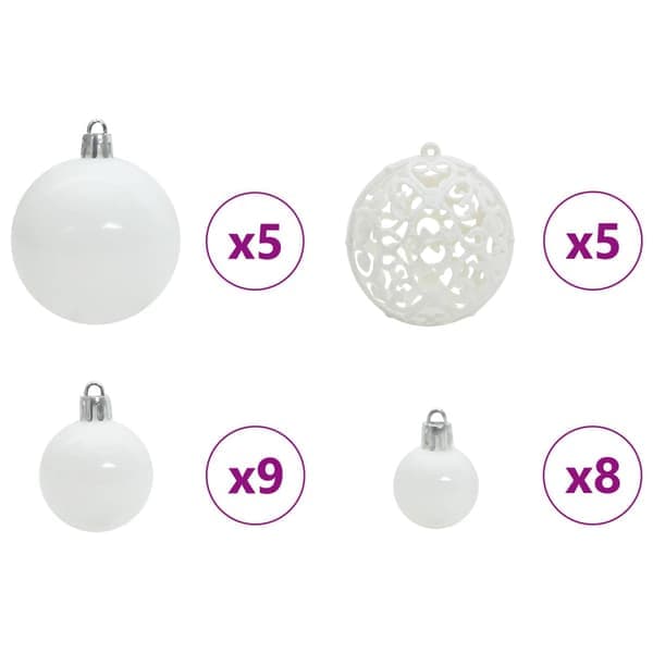 Tekokuusi 150 LED-valolla Valkoinen 150 cm PVC ja teräs