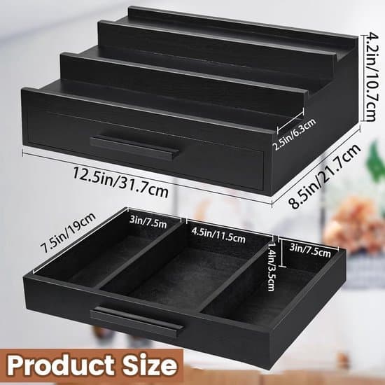 Parfume Organizer - Tre-lags Duftstativ - Træ Parfumeholder med Skuffer