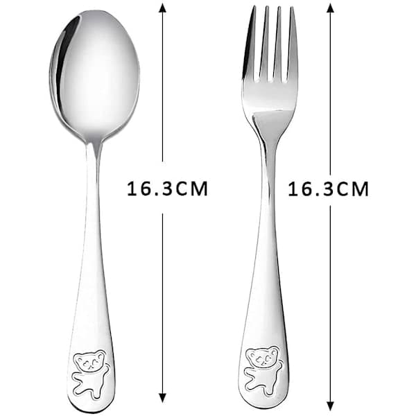 12 st Barnbestickset – Rostfritt stål Småbarnsbestick, Sked & Gaffel Säker Flatware [WELLNGS]