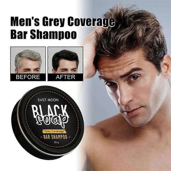 4 STK Mr. Grey Coverage Bar Shampoo Hår Mørkere Sort Sæbe til Grå Hårdækning